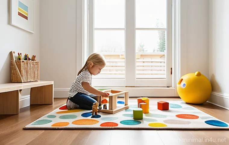 미니멀라이프 자녀 교육 - Prompt 1: Calm, Mindful Play in a Minimalist Home**